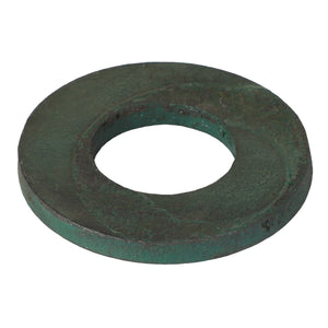 A round, green metal washer with a large central hole, identified as AGCO WASHER - K968, placed on a white background. Currently, there is no available product description information.