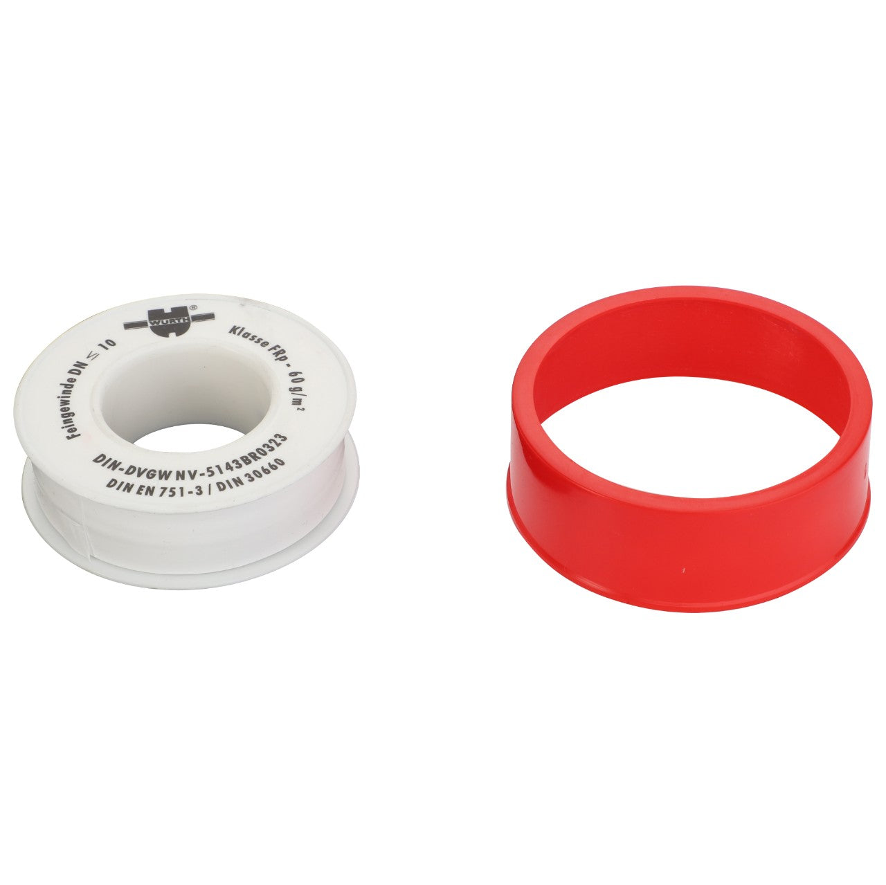 The AGCO sealing tape in white and the red AGCO | BAND - D45700000 cylindrical object are displayed side by side on a plain background, with no current product description information available.