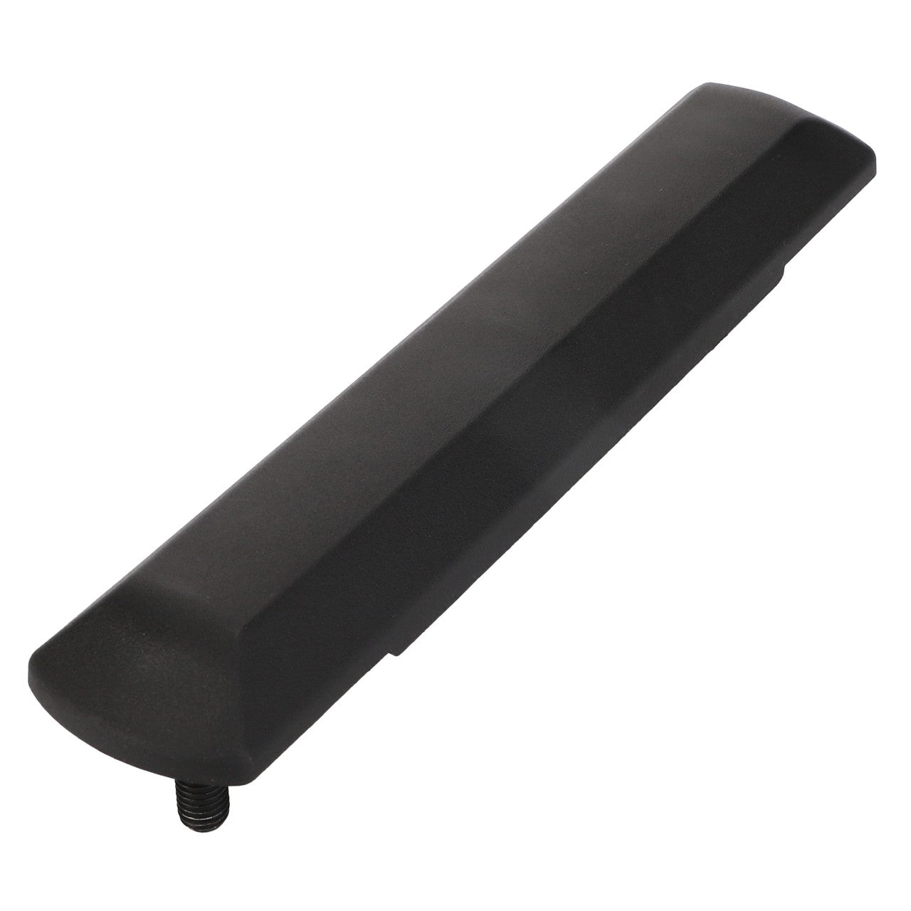 The AGCO | Handle - H218Ph2001020 by AGCO is a black plastic handle with a mounting screw at one end, suitable for drawers or cabinets. Perfect for enhancing the look of your space, this versatile Favorit accessory combines functionality and style seamlessly.