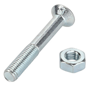 Displayed is the AGCO | Round Head Square Neck Carriage Bolt - Acw1066830, alongside a hexagonal nut, set against a white background. No current product description information is available.