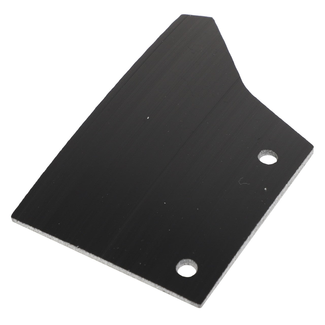 A black, triangular metal plate with two circular holes from the AGCO brand, known as the Seal - Acw923881A. No current product description information available.