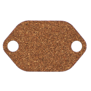 Product Description: The AGCO Gasket - V836322251 is a rectangular cork gasket with two holes on either side, specifically designed for securing or sealing. It features a white background and is produced by the reputable brand AGCO.