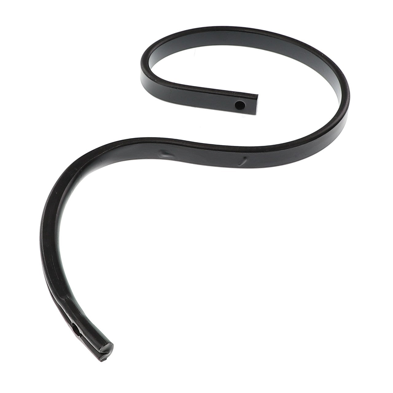 The AGCO | SHANK - EP6612 is a coiled, black plastic tubing with a smooth surface and a small hole near one end, perfect for various applications.