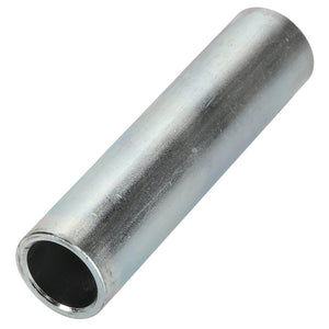 AGCO’s SPACER - D28280489, a cylindrical metal pipe with a hollow interior and a smooth exterior surface, is artistically positioned diagonally against a pristine white background.