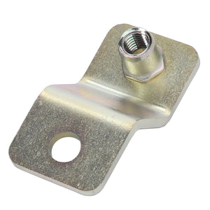 The AGCO | Bracket - Acw1135360 is a metal bracket that includes a threaded nut and a circular mounting hole. No current product description information is available.