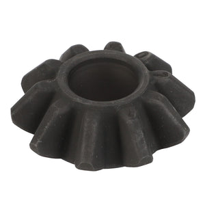 The AGCO Differential Pinion - F260310020230 is a black, gear-like rubber component with a central hole and multiple protruding fins designed to enhance machinery performance.