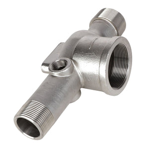 The AGCO | VENTURI - AG727462, a metal pipe fitting with multiple threaded openings oriented in different directions, is currently available without a detailed product description.