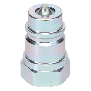 The AGCO | UNION - AL5044128 is a metal hydraulic quick connect coupler featuring a hexagonal base and cylindrical body, specifically designed for AGCO front loaders to ensure compatibility with original parts.