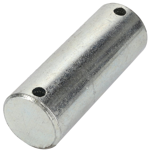 A cylindrical metal rod with two small holes on opposite ends. Current product description: "AGCO | Pin - Acp0027680" by AGCO.