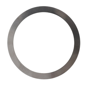 AGCO Shim - F334310020080, a circular metal washer with a hollow center, is set against a pristine white background.