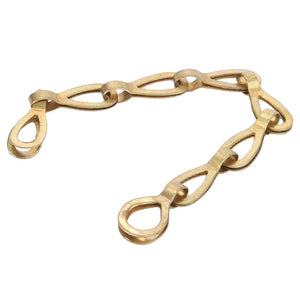 The product, AGCO | CHAIN - F716100600090 by AGCO, features a gold chain with teardrop-shaped links and an intricate design, arranged in a triangular pattern. No current product description information is available.