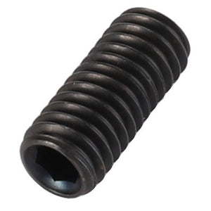 No current product description available, but imagine the AGCO | Grub Screw - La13806570 by AGCO: a black threaded set screw with a hexagonal socket head, typically used in mechanical assemblies to secure objects together.