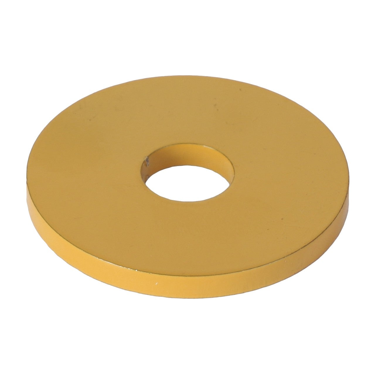 The AGCO flat washer (model AG109445) is a crucial component in various mechanical applications, featuring a round, gold-colored metal design with a central hole.