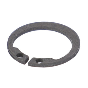 A circular metal snap ring with a split and two small notches is shown on a white background, resembling the precision AGCO | Lock Washer - X531001146000 used in Farmer LS tractors.