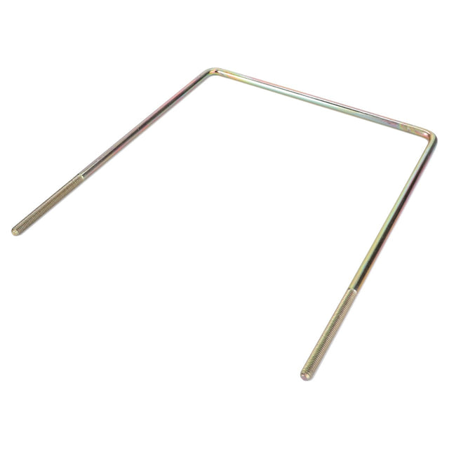 The AGCO Stirrup - 3582470M1 is a U-shaped metal rod with threaded ends extending outward from the bent portion, ideal for use in Fendt Models or Massey Ferguson Models.