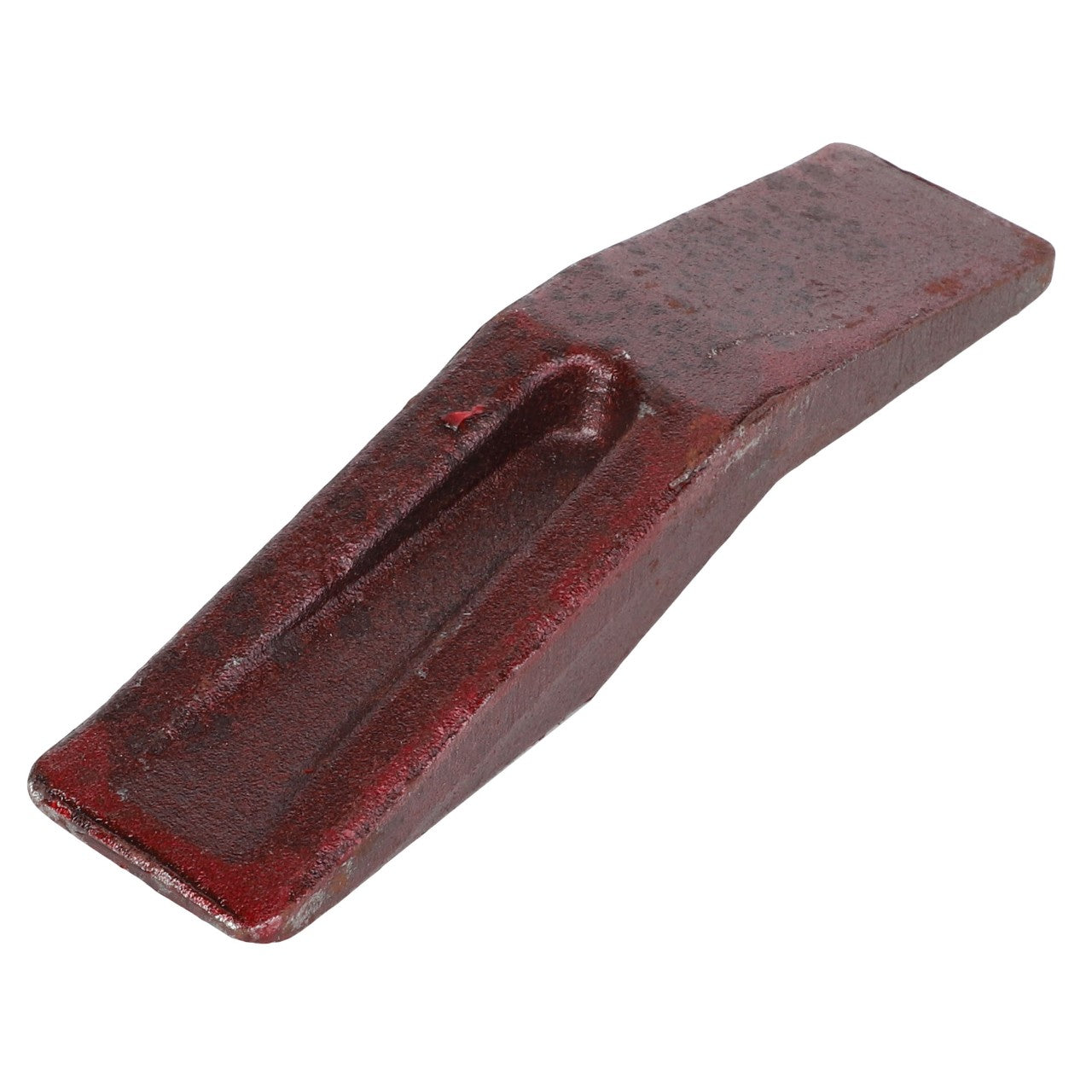 AGCO's TOOTH - AL11260142, an iron wedge with a red-brown patina, features a tapered end and a flat surface, placed against a white background.