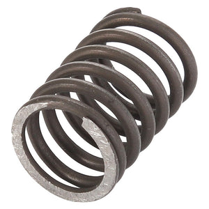 Close-up of the AGCO SPRING - D44351400, featuring a coiled metal design with a dark finish and flat ends.