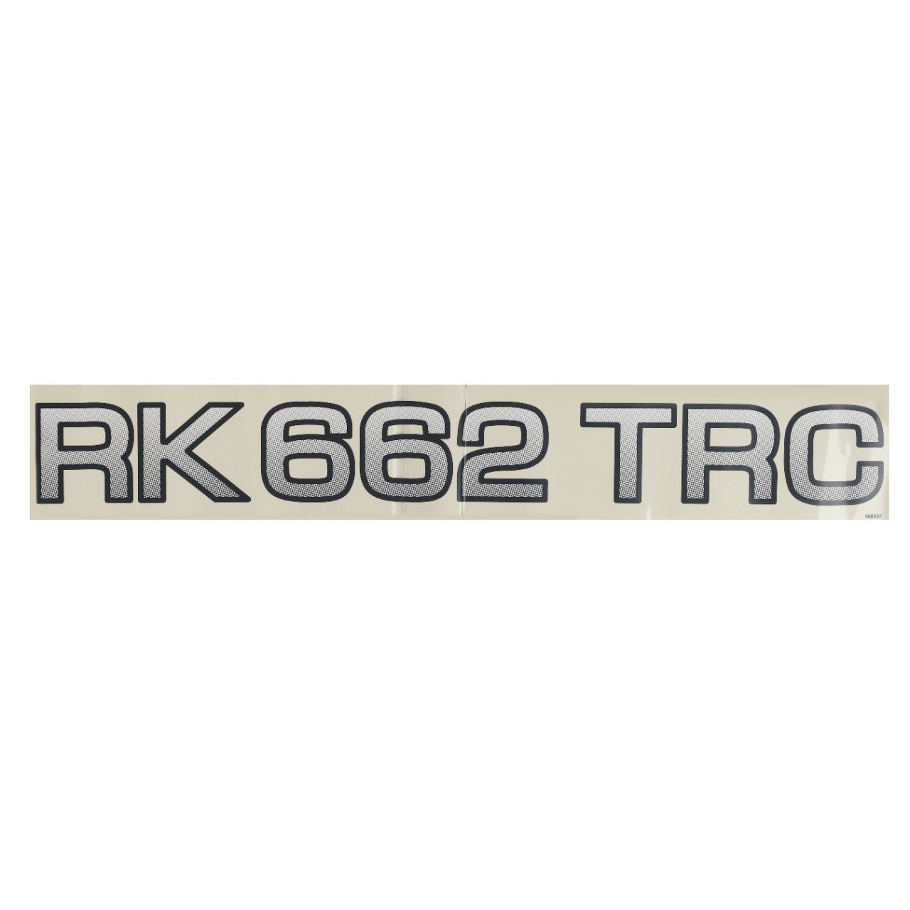 A black alphanumeric sequence "RK 662 TRC" displayed on a white background, reminiscent of the precision seen in AGCO models such as the Decal - Fel168537.