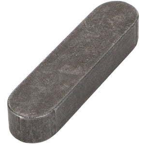 The AGCO Key - La10622010 is a rectangular, gray metal key with rounded ends, ideal for securing rotating elements on a shaft in mechanical applications.