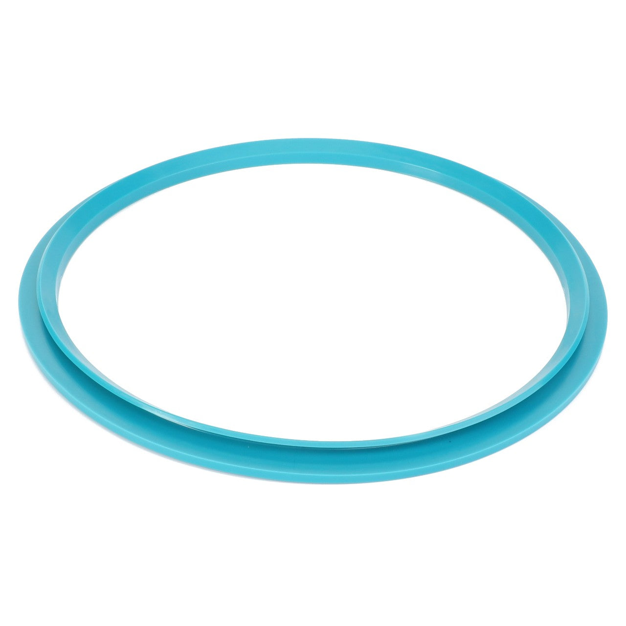 A blue plastic ring lies flat on a white surface, reminiscent of the precision and reliability found in equipment like the AGCO Sealing Ring - 716300050131.