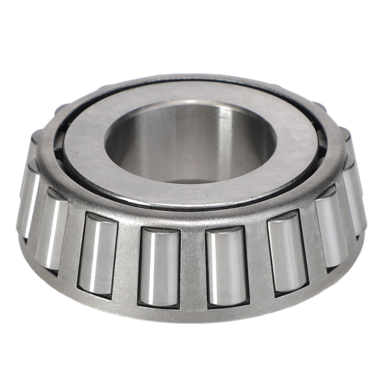 Product Name: AGCO | BEARING CONE - AG333302

Description: A tapered roller bearing with a metal casing, featuring cylindrical rollers arranged in a conical shape. No current product description information is available.