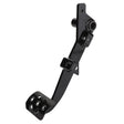 The AGCO | Left Hand Brake Pedal - ACW9231330 is a black metal car pedal featuring multiple holes in the pedal plate, designed at an angle for easy installation in a vehicle.