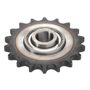 The AGCO Chain Tensioning Wheel (0934-96-05-00), featuring symmetrical teeth and a central bearing similar to those in Valtra Models, is showcased against a pristine white background.