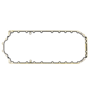 The AGCO | Gasket - 4226909M1, a rectangular automotive gasket featuring several bolt holes along the edges and designed for Massey Ferguson and Valtra 6465 tractors, is set against a white background.