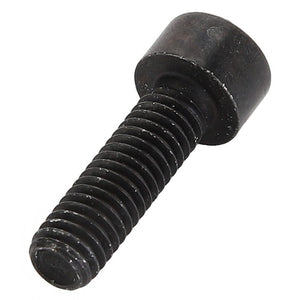 Close-up of an AGCO Hex Socket Head Capscrew - Acw4663900, a black, threaded metal bolt with a rounded hexagonal head, isolated on a pristine white background.