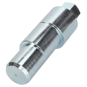 The AGCO Pin - Acw9120860 by AGCO is a cylindrical metal component with both hexagonal and circular ends, featuring smooth surfaces and a notch near the middle.