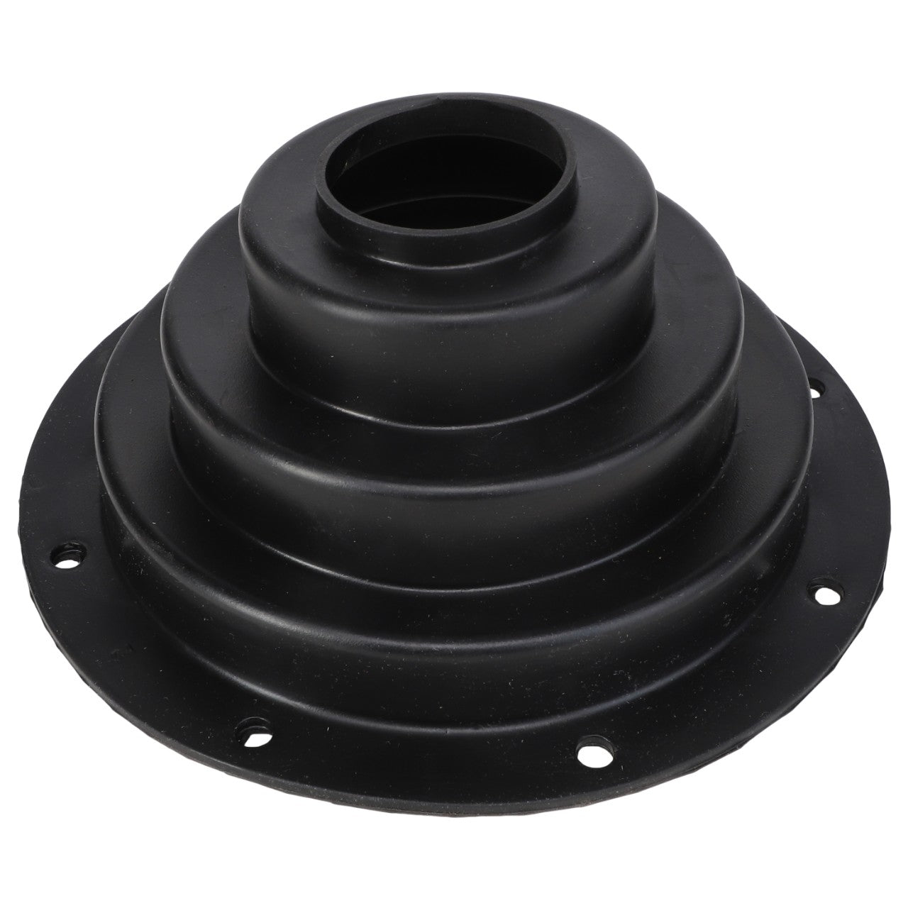 The AGCO | BOOT - AG209519 product description doesn't currently include a black rubber grommet with a stepped conical shape and multiple mounting holes around its circular base.