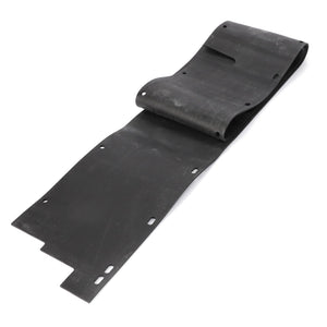 A flat, black rubber mat with pre-cut holes and slots, partially folded at one end. Product Name: AGCO | GASKET - D28480744. Brand Name: AGCO. No current product description information is available.