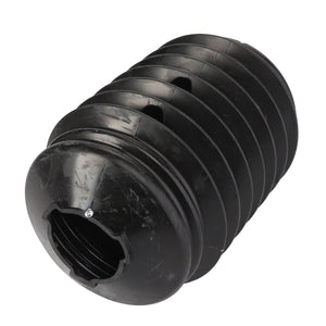 A large black plastic cylindrical component with ribbed sides and an open hollow center, currently lacking a detailed product description, is the AGCO Protective Funnel - Fel103108.