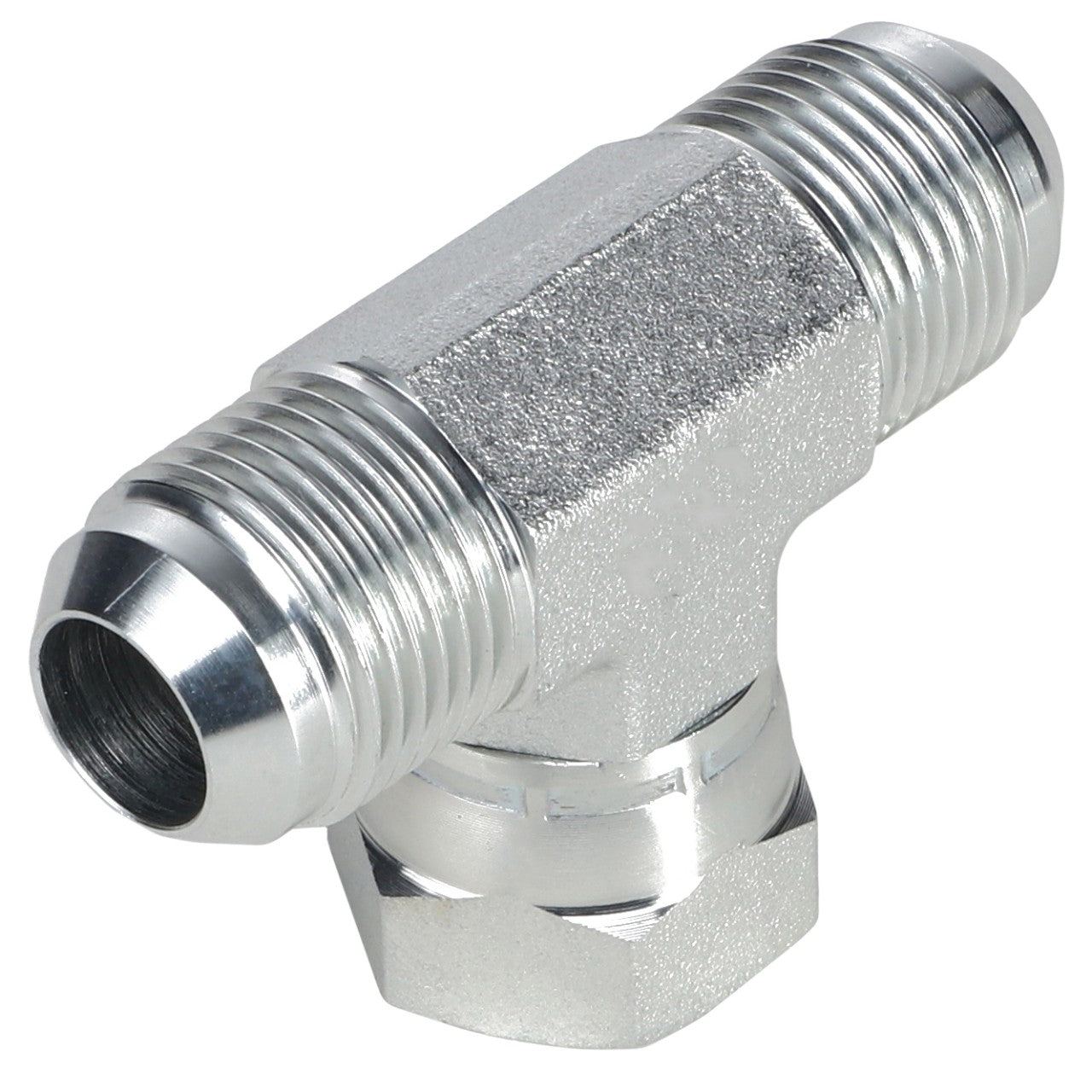 Introducing the AGCO | TEE FITTING - AG561457, a high-quality metallic T-shaped pipe fitting with threaded ends designed for optimal performance.