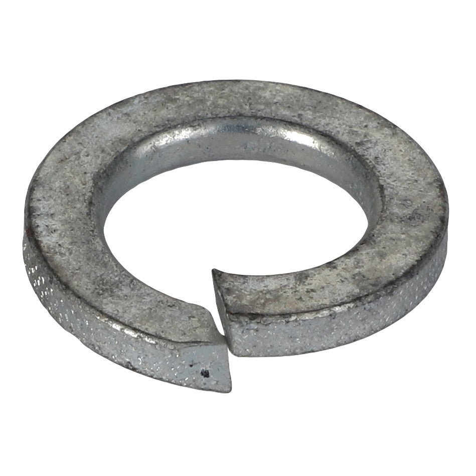 The AGCO | LOCKWASHER - 1102805, a metal split lock washer from AGCO, is prominently displayed against a white background in the product description. It features a helical spring shape with a cut through it, creating a gap that ensures secure fastening upon ordering.