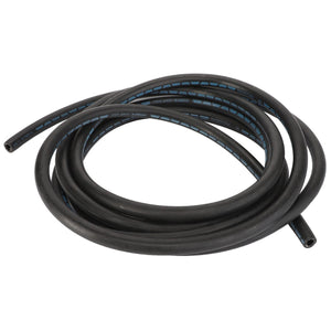 A coiled black rubber hose with a blue stripe runs along its length; the product is known as AGCO | HOSE - D28784525 by the brand AGCO, but no current product description information is available.