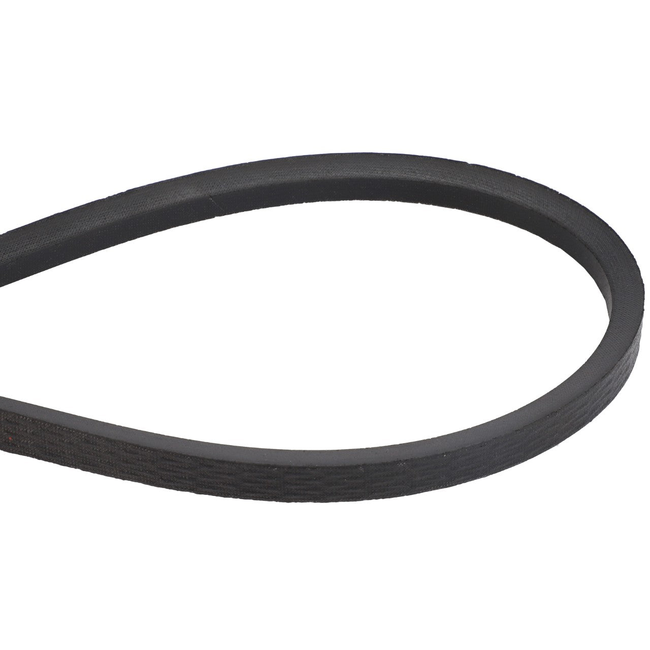 Close-up image of the AGCO | V BELT - D41912300, a black, V-shaped rubber belt from AGCO, commonly used in automotive and machinery applications. No current product description available.