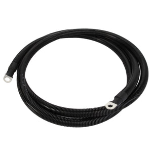 AGCO's CABLE - D28785917 is a coiled black cable featuring metal loops on each end.