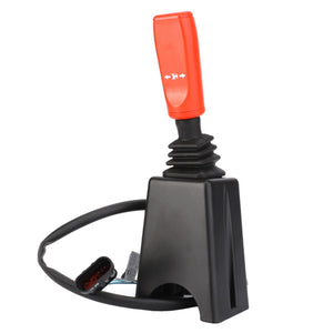 An AGCO Stalk Switch (Model 4275118M1) in red and black with a wired connection, compatible with Fendt Models, used for controlling machinery or equipment.