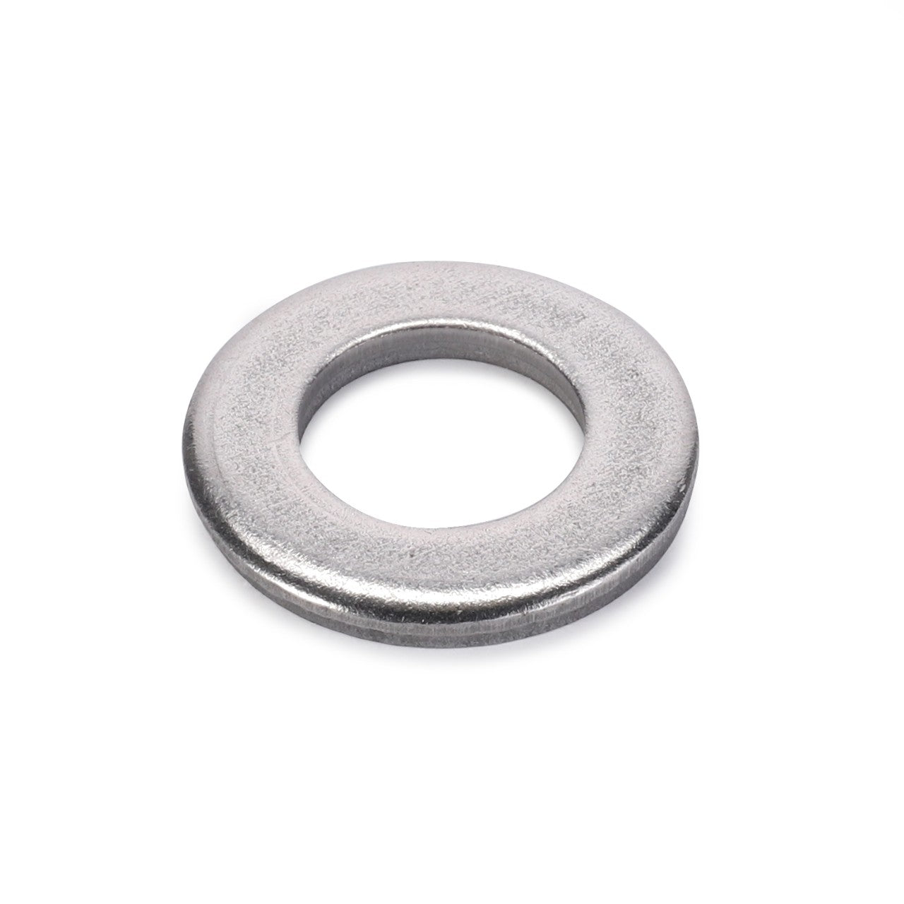 The AGCO | FLAT WASHER - D28782948 is a durable metallic round flat washer with a central hole, expertly crafted to evenly distribute the load of a threaded fastener.