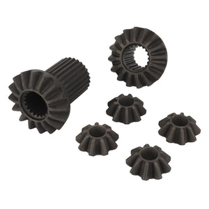 A set of six metallic bevel gears of various sizes, arranged on a white background. Product Name: AGCO | Gear - Acp0411730 by AGCO. No current product description available.