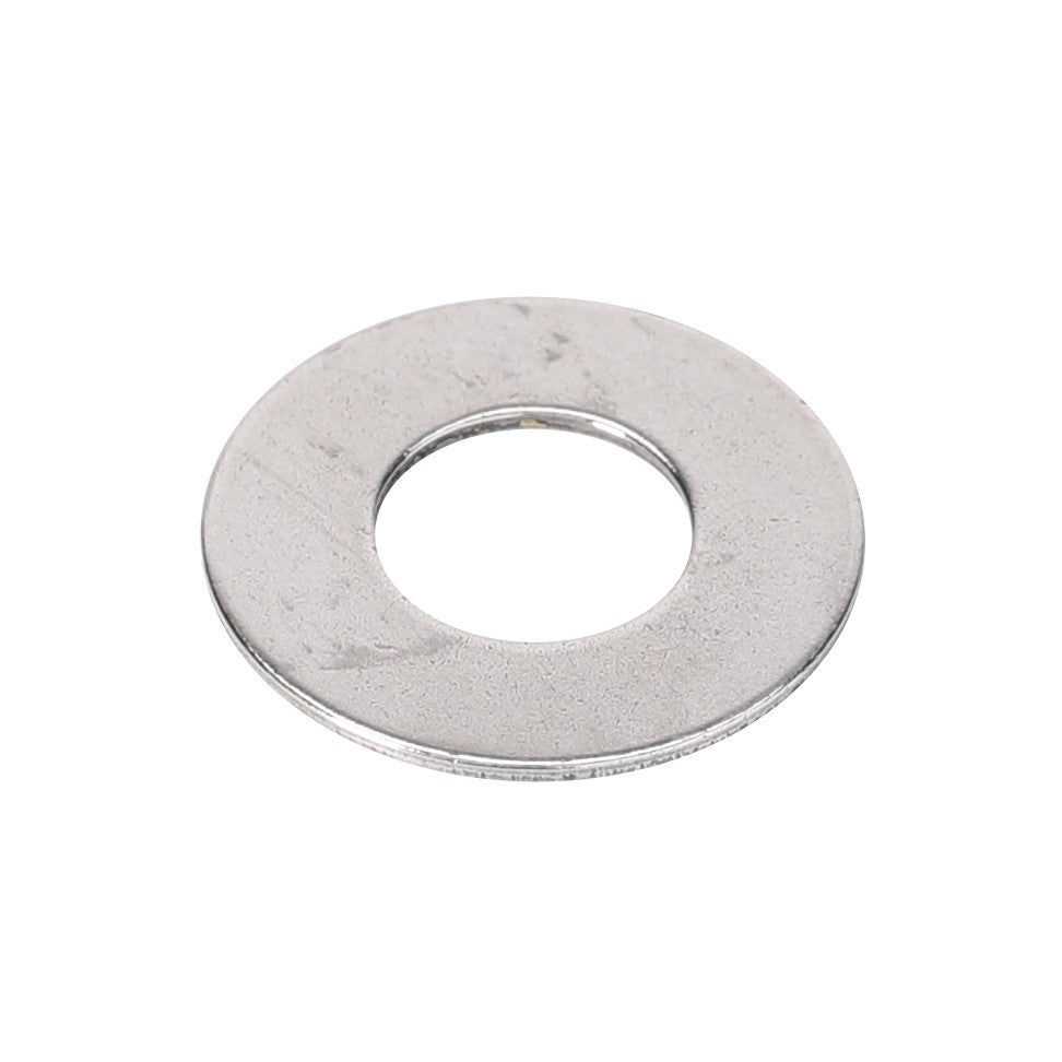 The AGCO Disc - 0910-89-14-00 is a round, flat metal washer with a central hole, commonly used in fastening applications to evenly distribute load or prevent surface damage.