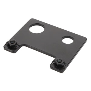 The AGCO | Bracket - Acw0157700 by AGCO is a black metal bracket featuring two circular cutouts and two protruding screw heads on the bottom corners. No current product description available.