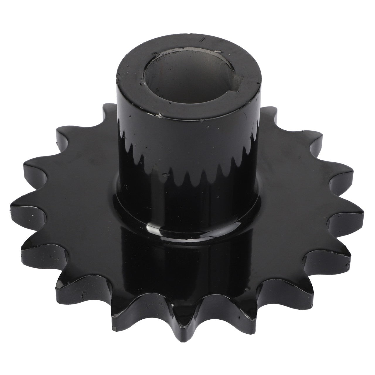 A black metal sprocket named AGCO | Sprocket - Acx0054110, produced by AGCO, features 13 teeth and a central hole for mounting. No additional product description information is currently available.