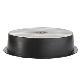 A black plastic circular lid with a flat top and a slightly flared bottom edge, identified as the AGCO | CAP - AL5022113 by the brand AGCO, is shown against a white background. Please note, no current product description information is available.