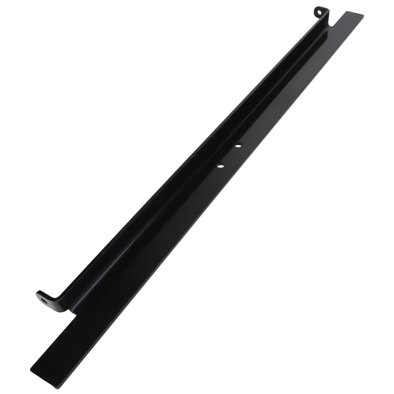 The AGCO | STAY - ACP0410700, a black metal bracket with holes for mounting and two angled ends, shown against a white background. No current product description available.