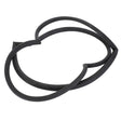 A left-hand seal (AGCO | 3900619M1) by AGCO, designed with a black, abstract, interlocking loop pattern on a white background, reminiscent of the sleek design found in Fendt models.