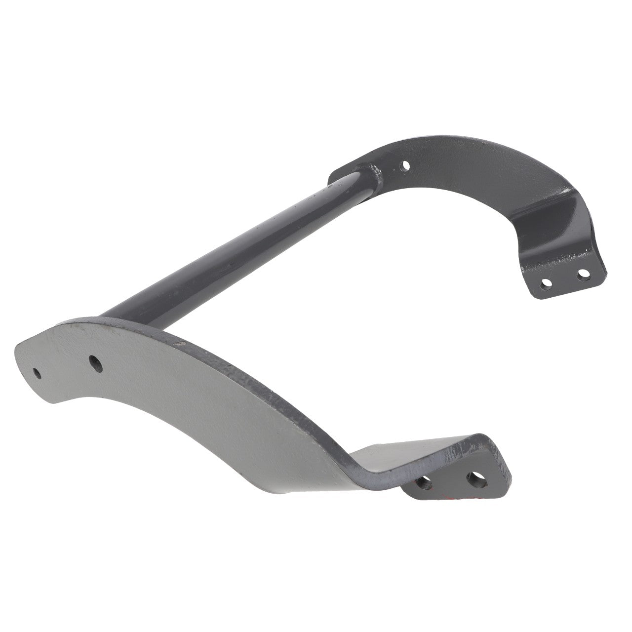 The AGCO GRILL GUARD - AL10417630 is a curved metal bracket with holes on each end, designed for mounting or support purposes. No current product description information available.