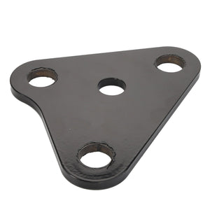 A black metal triangular bracket, branded AGCO, with three round holes on the corners and one in the center. Product Name: AGCO | LINK - AL142885. No current product description information is available.