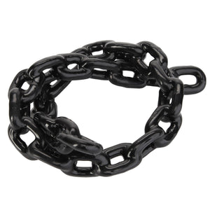 A coiled black plastic chain with interlocking oval links, known as the AGCO | Chain - Acw2040890, is laid on a white background. Please note, there is no current product description information available.